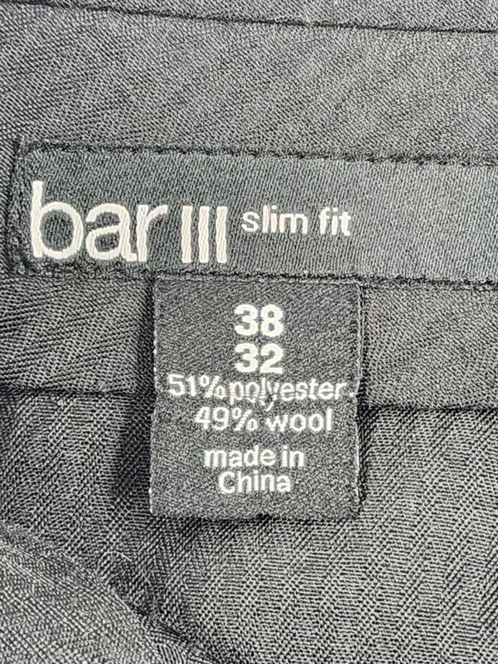 Bar III Mens 38x30 Burgundy Wool Blend Slim Fit Modern Minimalist Dress Pants EX